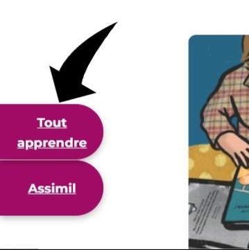 flèche indiquant où trouver les raccourcis