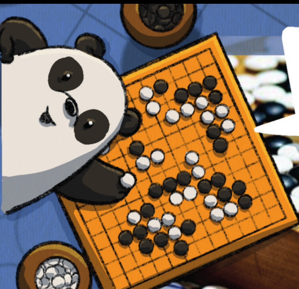 Dessin d'un panda avec un jeu de go
