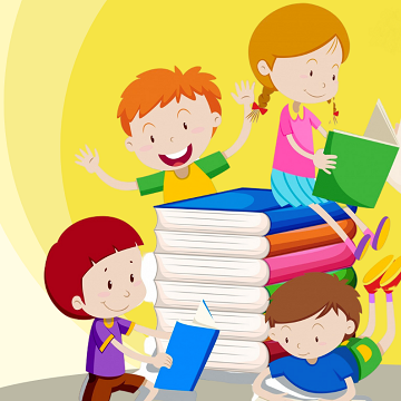 Des enfants qui lisent joyeusement des livres ensembles