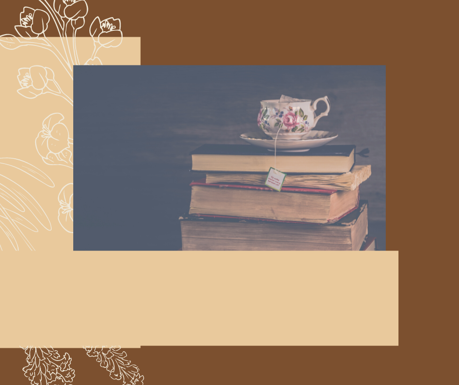 pile de livres avec tasse de thé