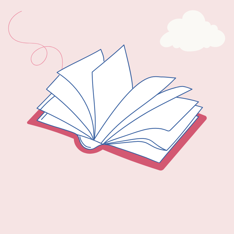 Illustration pour le plaisir de lire, un livre ouvert invite vers les nuages