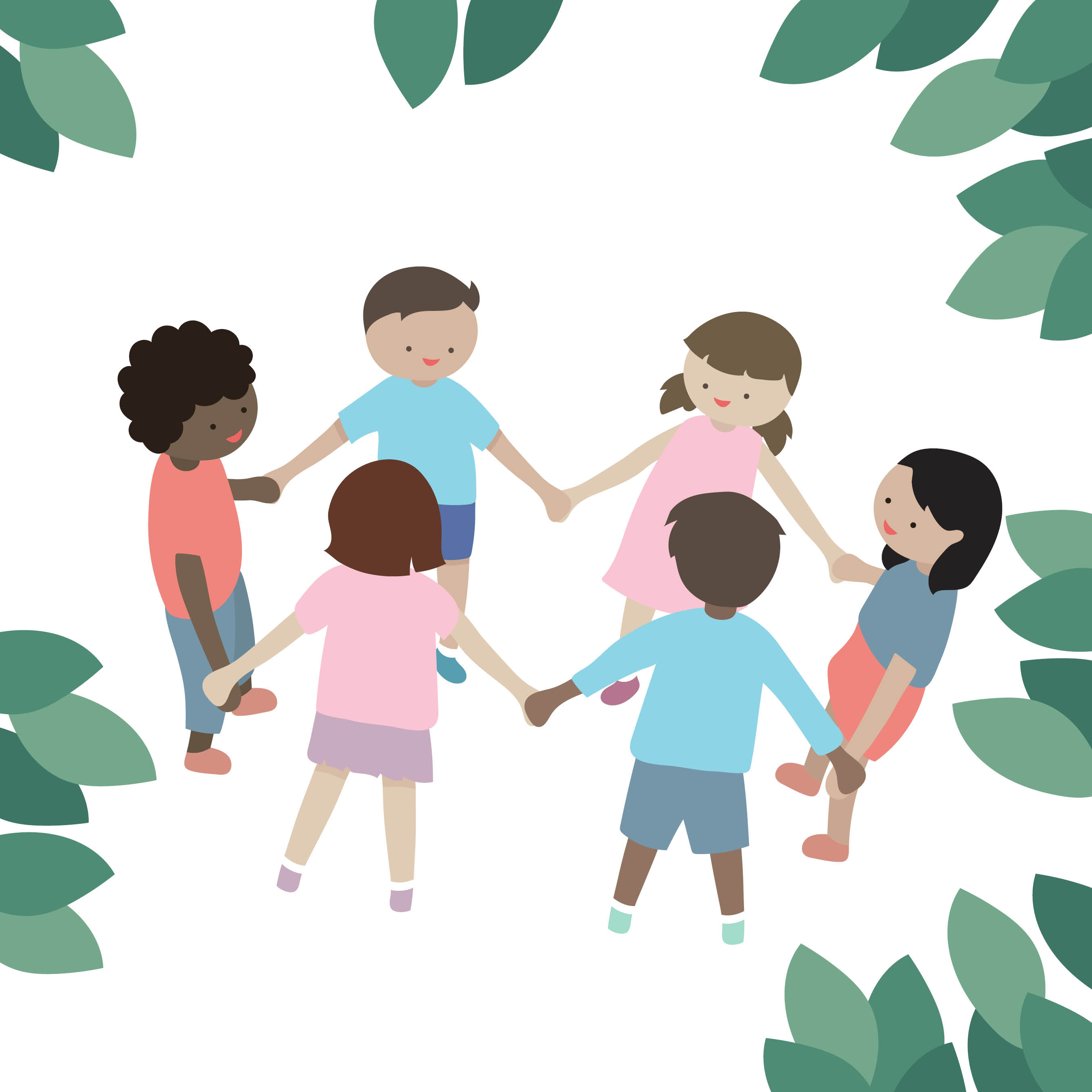 Enfants qui se donnent la main 