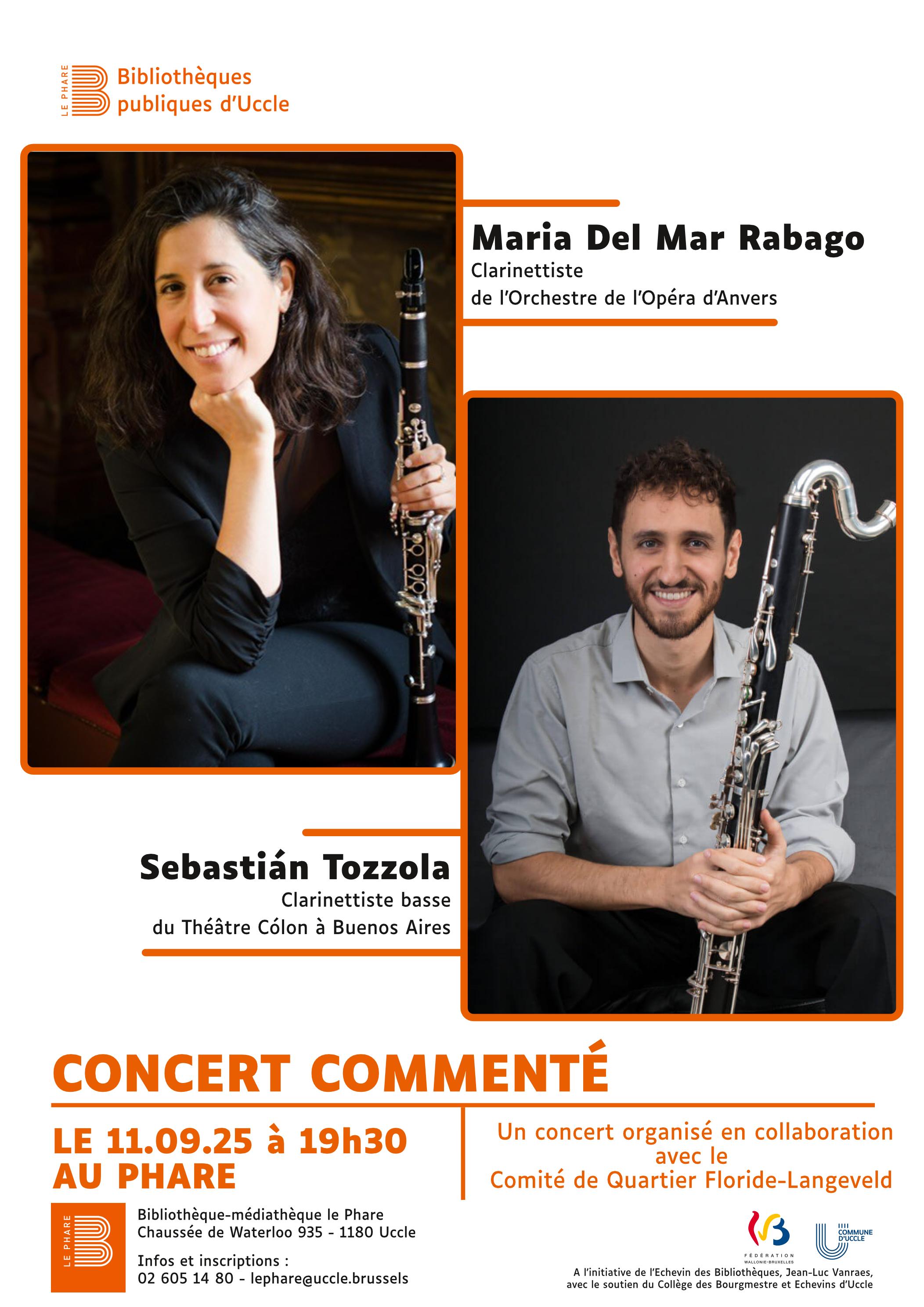Photos des deux musiciens avec leur clarinette
