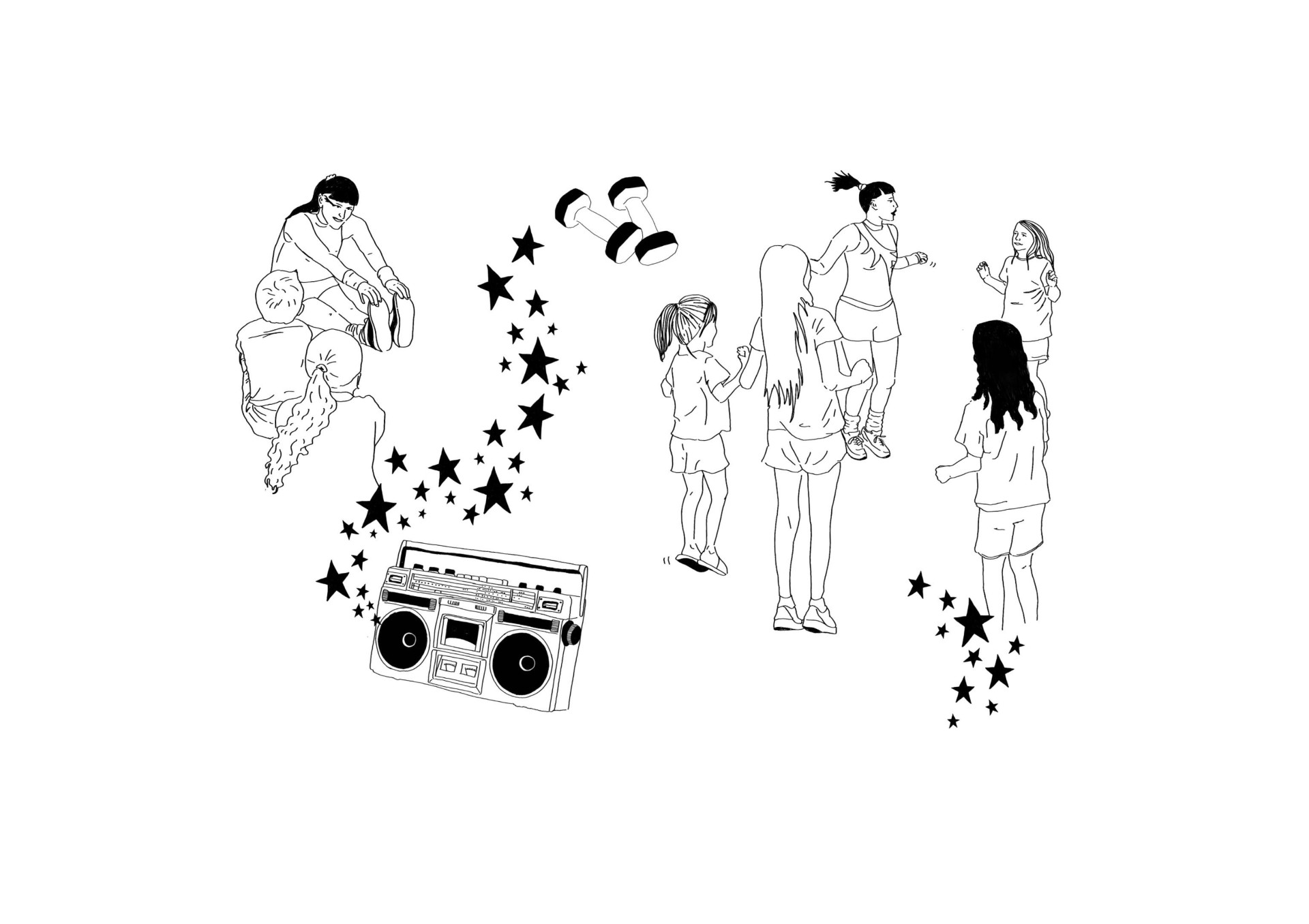 dessin d'enfant qui danse